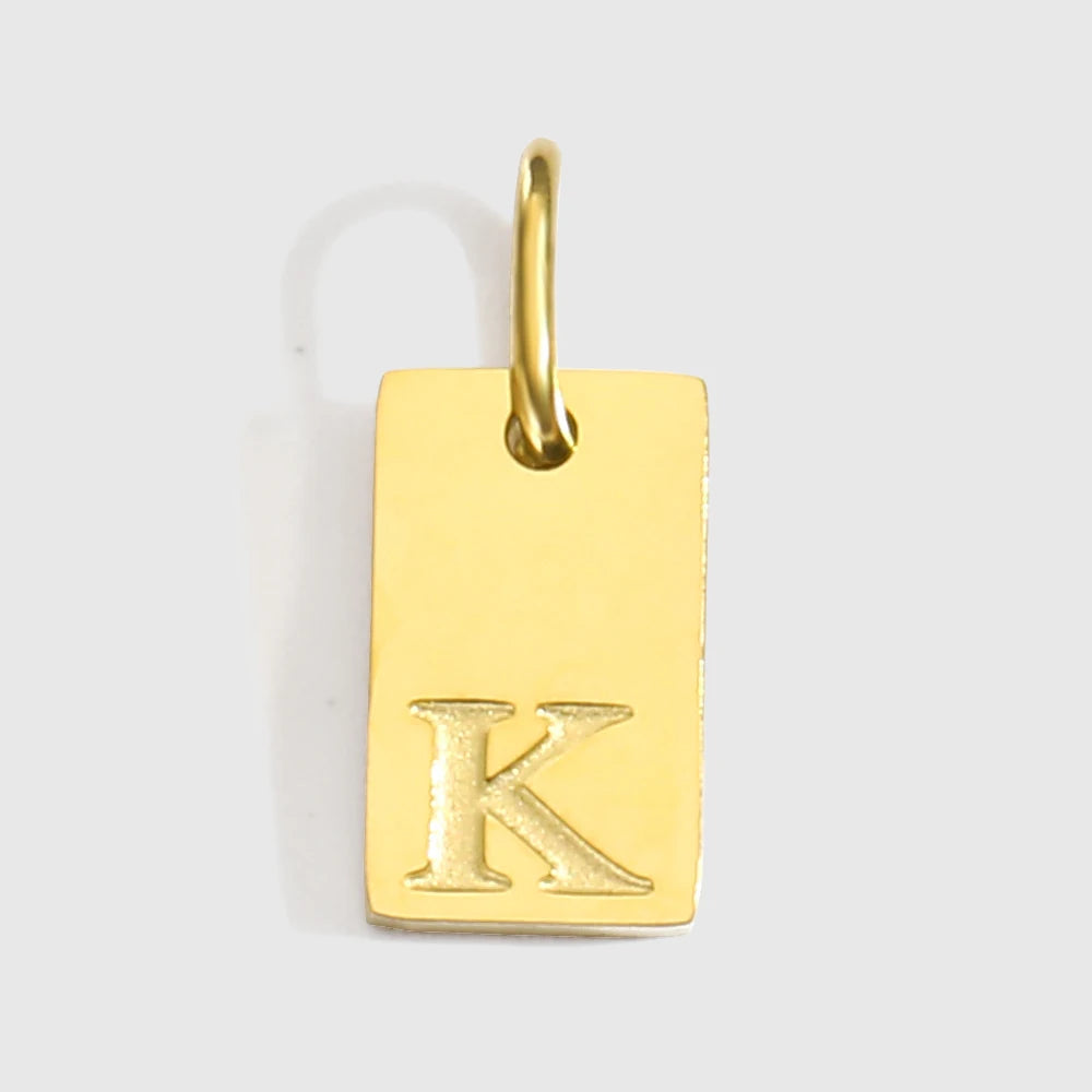 Alphabet-Anhänger für Halsketten, Edelstahl-Schmuck, DIY gravierte Schriftzüge, Accessoires, Damenschmuck