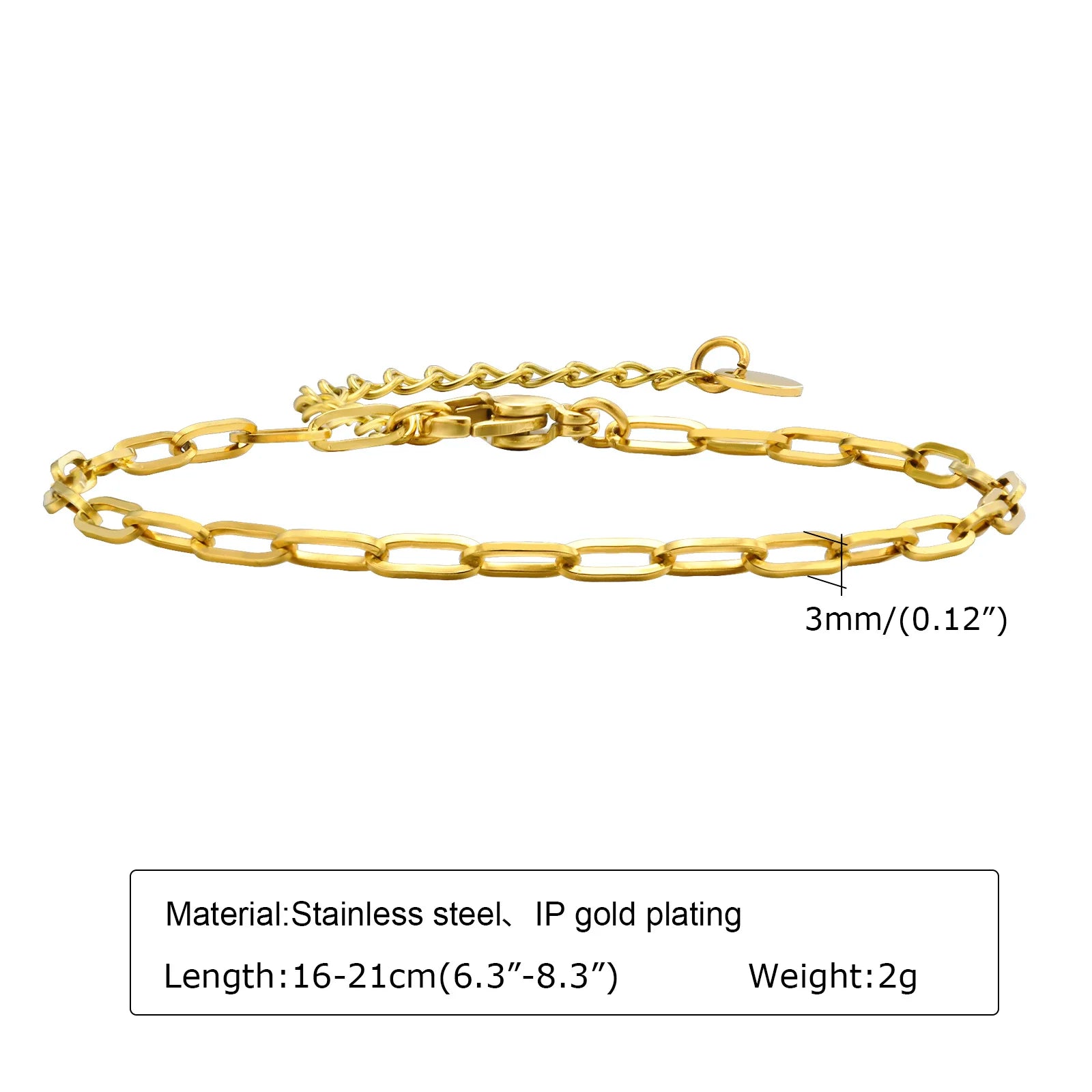 Wasserdichte Edelstahl-Kettenarmbänder für Damen, vergoldete, stapelbare Gliederarmbänder als Geschenke