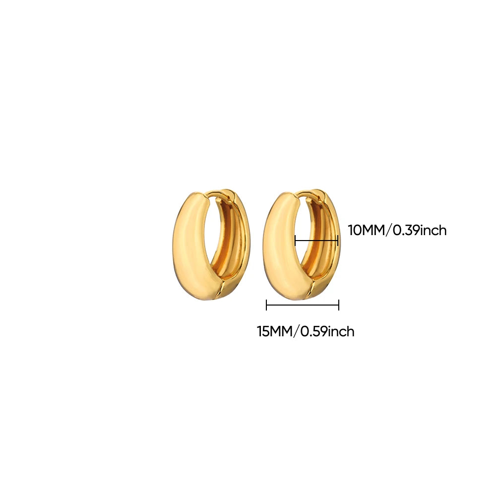 Klassische Creolen für Damen, klobig, Edelstahl, goldfarben, Ohrring, Trend 2025 Neu in minimalistischem Pendientes Schmuck Aretes