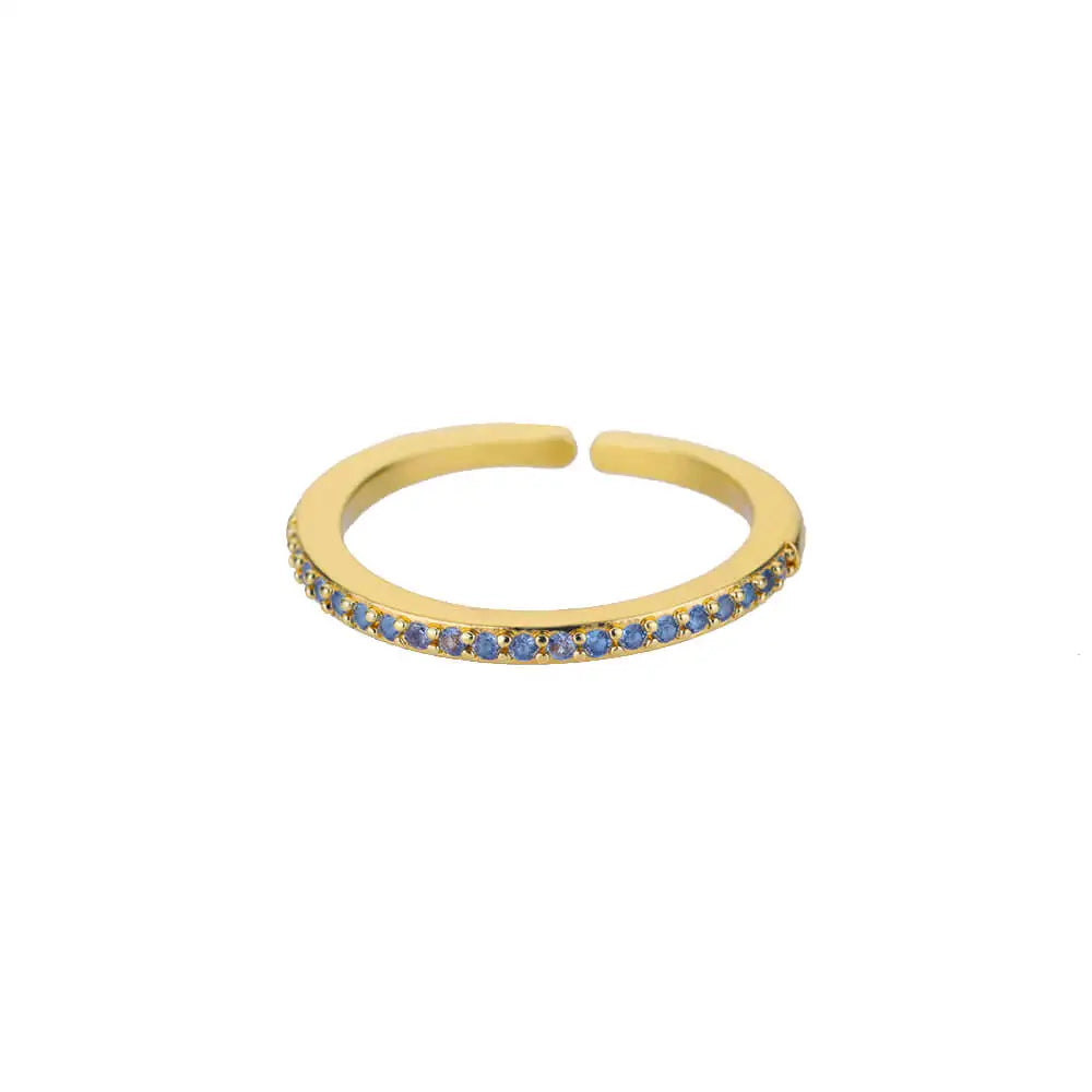 Mini Zirkon Grüne Ringe für Frauen Edelstahl Goldfarbe Verstellbarer Fingerring Verlobung Hochzeit Weihnachtsgeschenk Schmuck