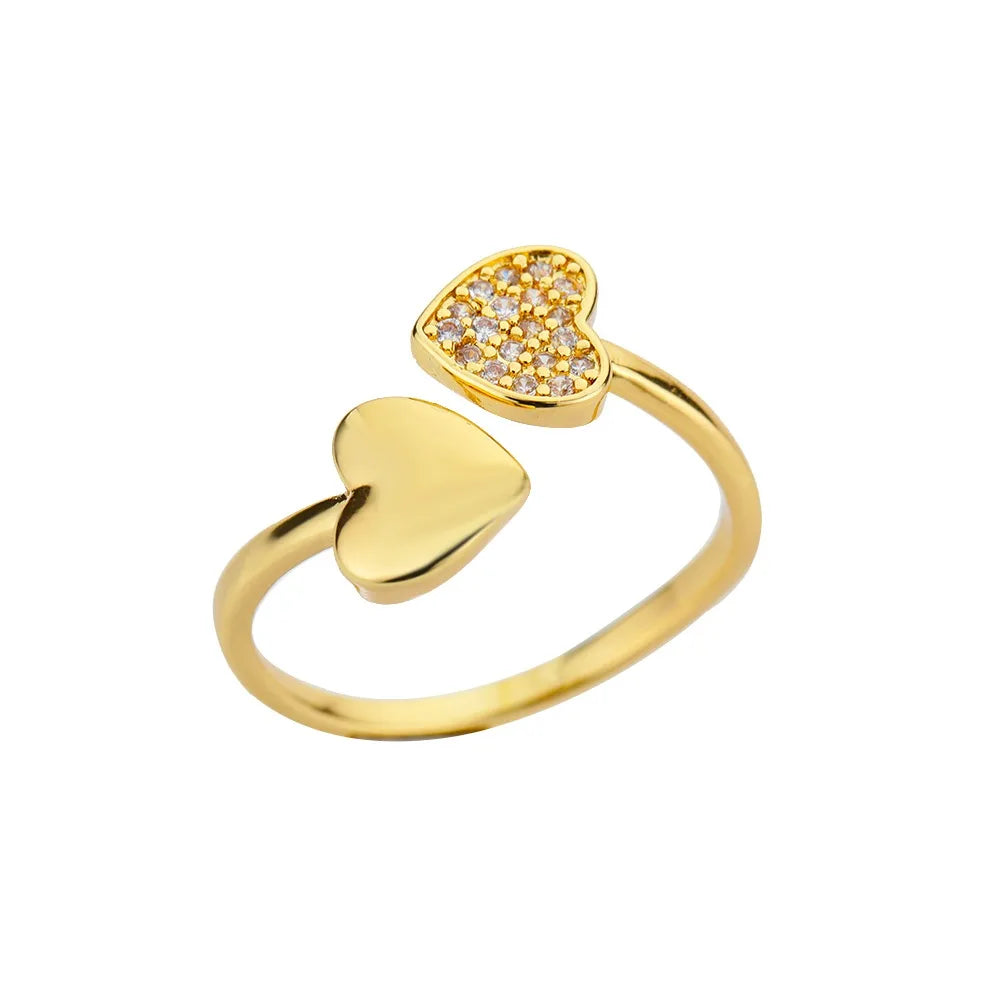 Zirkon Kleine Herzringe für Frauen Minimalismus Herzring Edelstahl Finger Zarter Ring Valentinstag Geschenke Kostenloser Versand