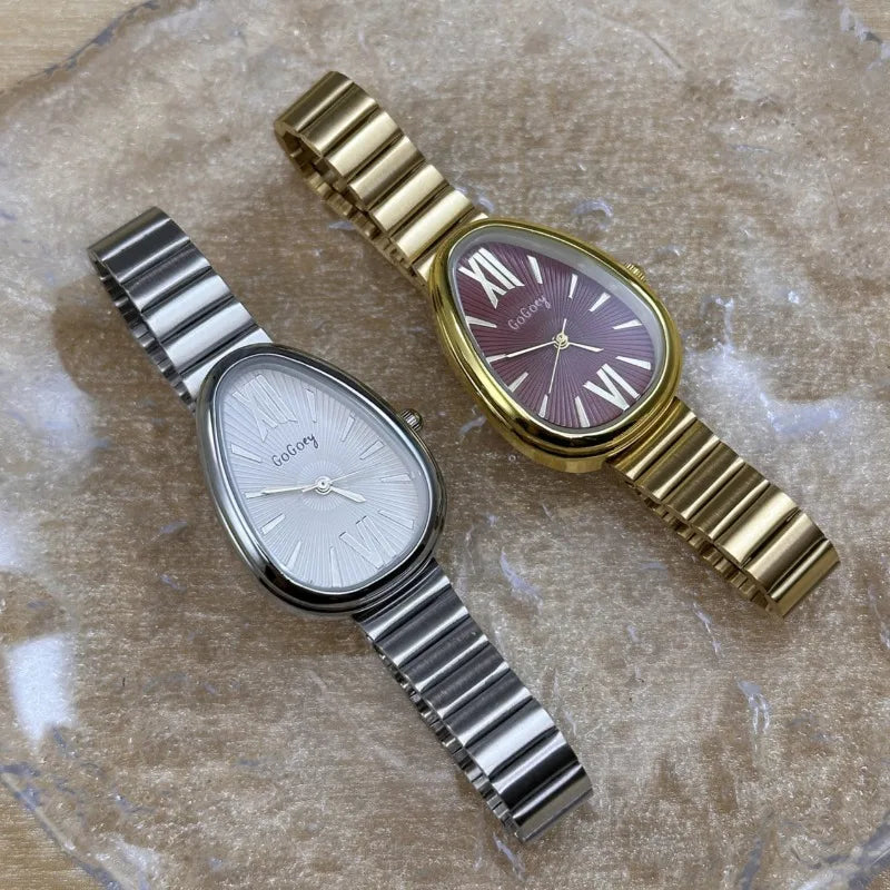 Relojes de pulsera de cabeza de serpiente para mujer, de cuarzo, de lujo, a la moda, con correa de acero, para regalo, Dropshipping