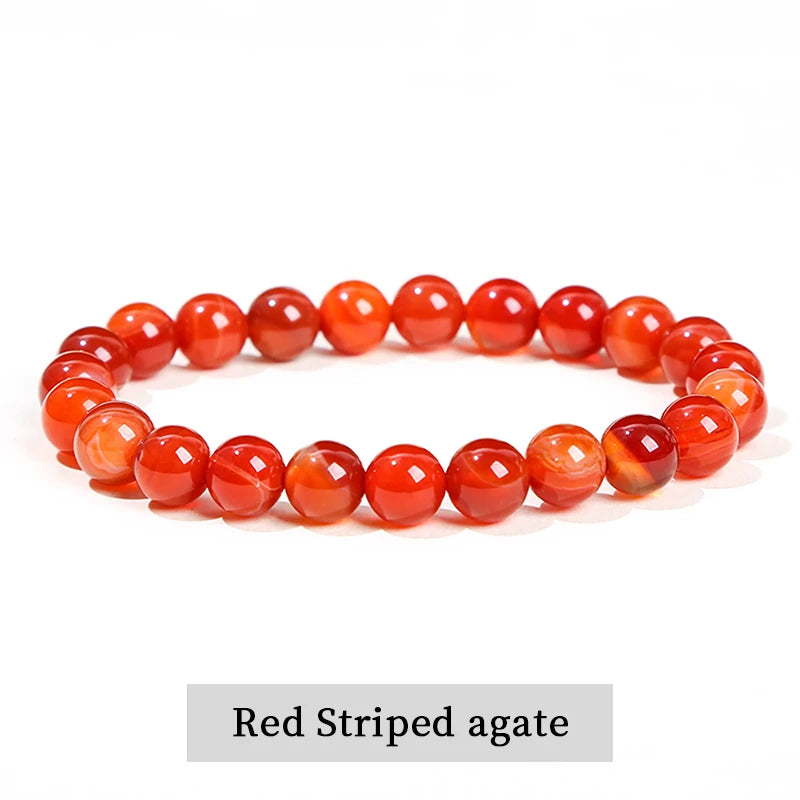 JD Natursteinperlen Armband Amethyst Tigerauge Kristall Quarz Achat Edelstein Perlen Armreifen Damen Herren Reiki Heilung Schmuck Geschenk