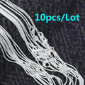 10 unidades de collar de cadena de serpiente fina de plata de ley 925 de 1 mm para hombre y mujer, 16-30 pulgadas, para fiestas, bodas, joyería, regalos