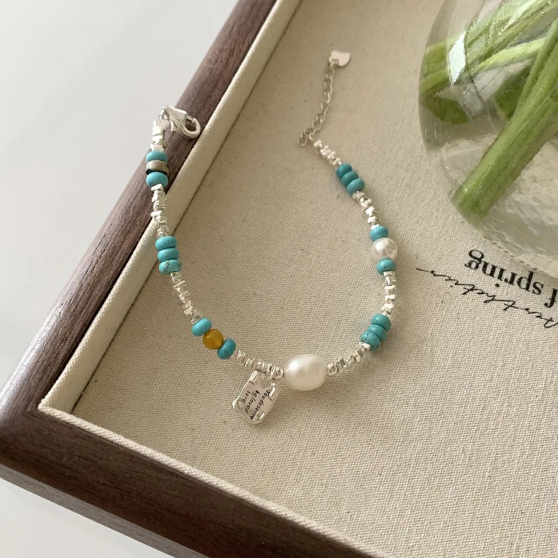 VENTFILLE 925 Silver Double Layer Pearl Bracelet for Women Girl Design Bead Korean Jewelry Dropshipping