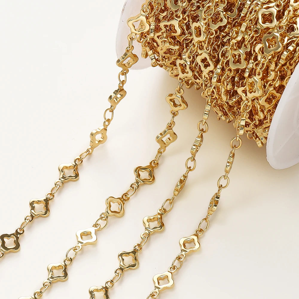 1Meter/Pack 5.5MM 14/18K Vergoldetes Messing Rhombuskette für Schmuckherstellung Halsketten Armbänder Kette Schmuckherstellungszubehör