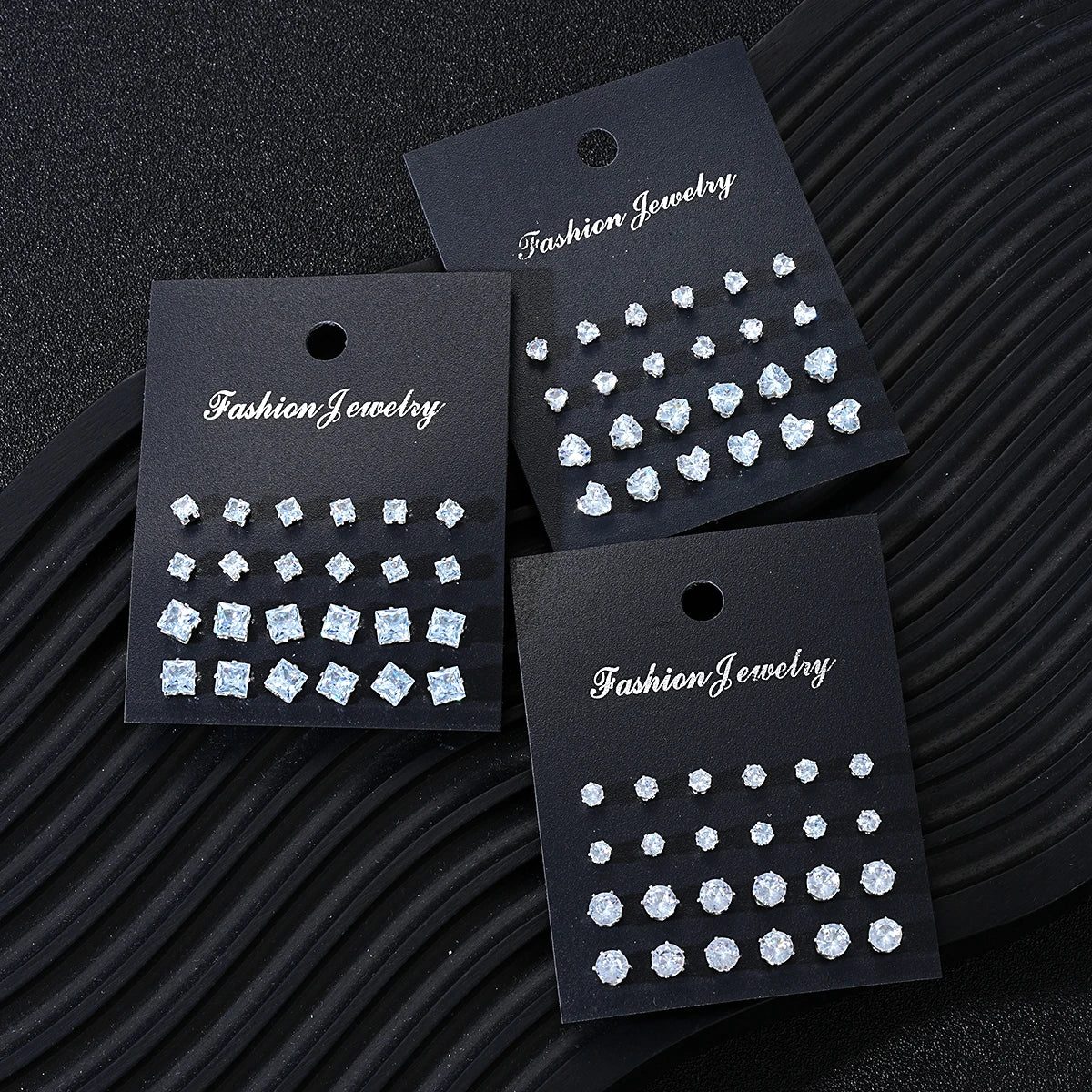 36 Paar Einfache Glänzende Strass Ohrstecker Set für Damen Mode Kristall Zirkon Perlen Ohrringe Neue Schmuck Accessoires Geschenke