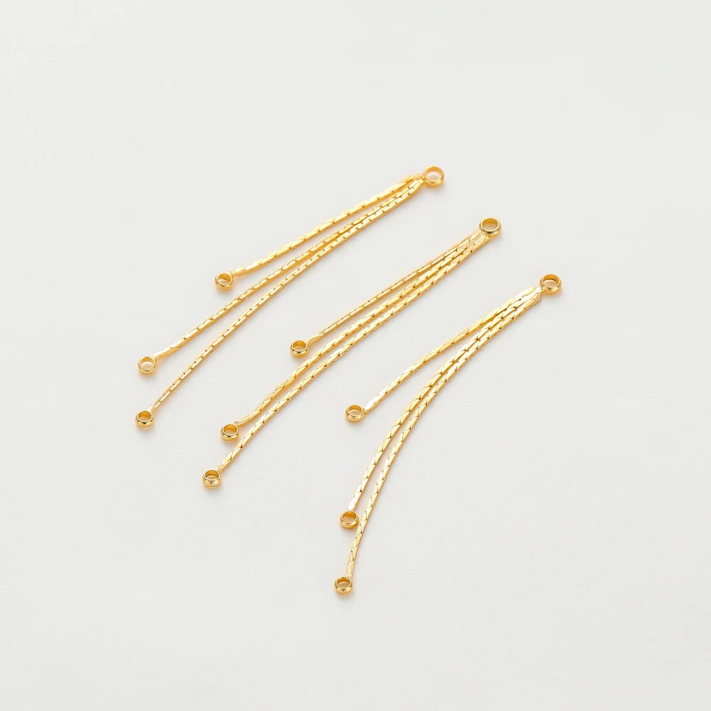 4 Stücke/Los 58mm 14K/18K Goldfarbe Messing Kette Quaste Anhänger für DIY Ohrringe Schmuckherstellung Zubehör