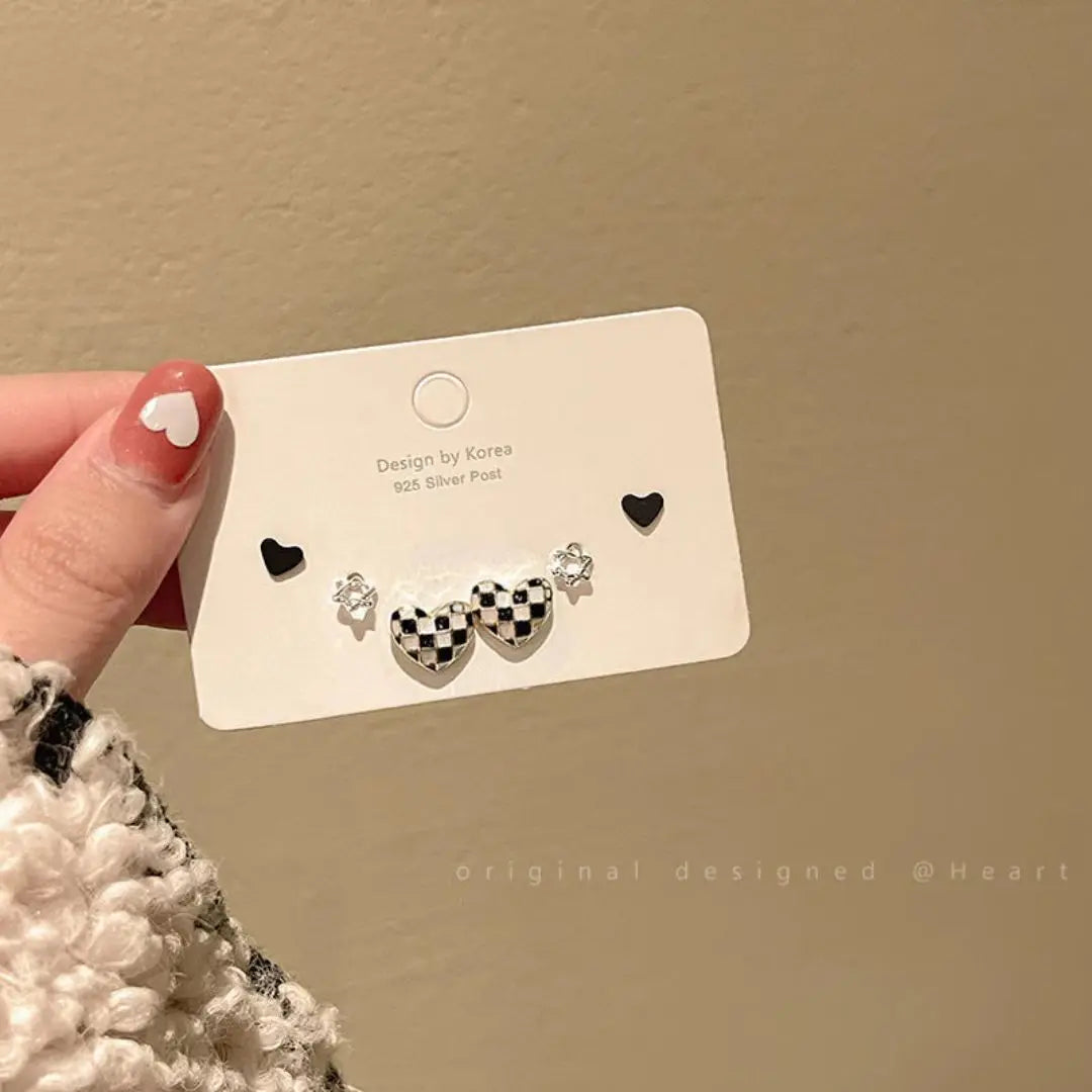Neue S925 Silber Nadel Ohrstecker Set für Frauen Mädchen Einfache Süße Exquisite Mini Ohrringe Schmuck Geschenk Großhandel Direktverkauf