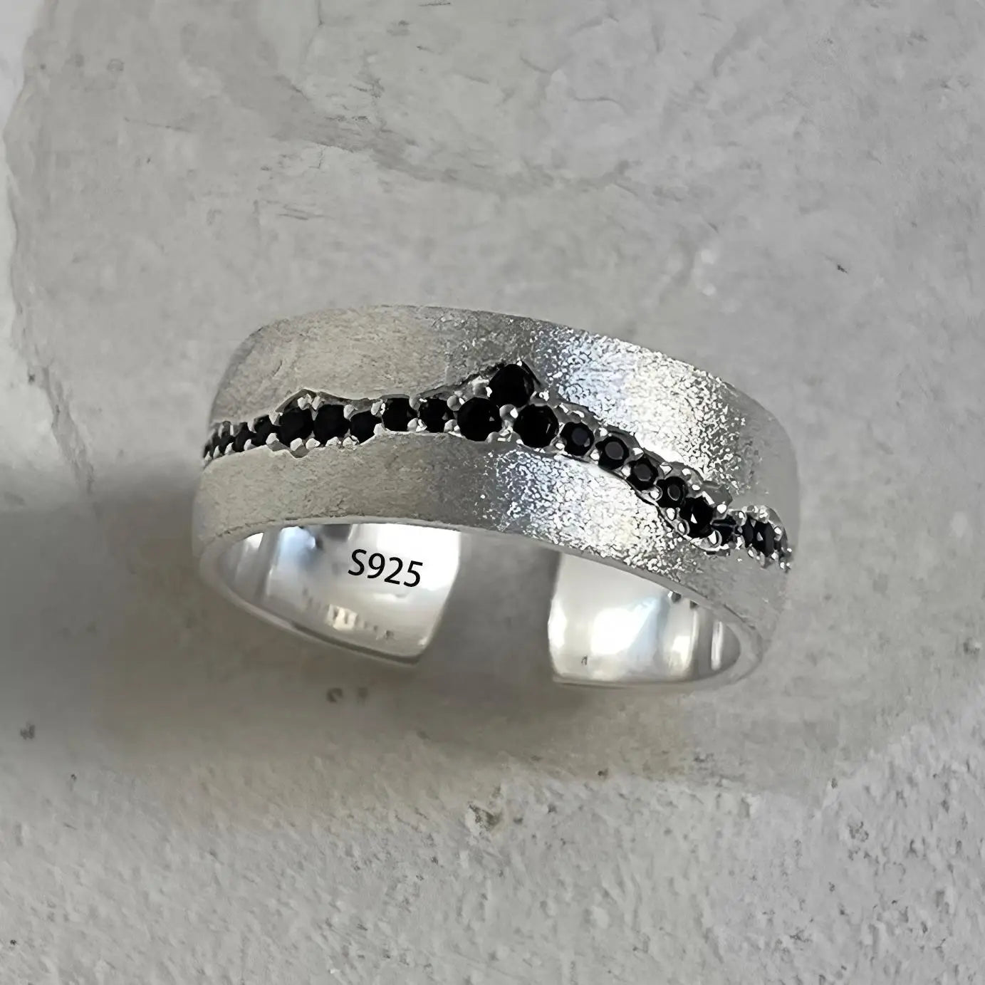 Anillo Nudo Cadena Plata de Ley 925 para Mujer, Anillo Ancho de Diseño Geométrico Rock Punk, Regalo de Joyería, Venta al por Mayor y Dropshipping