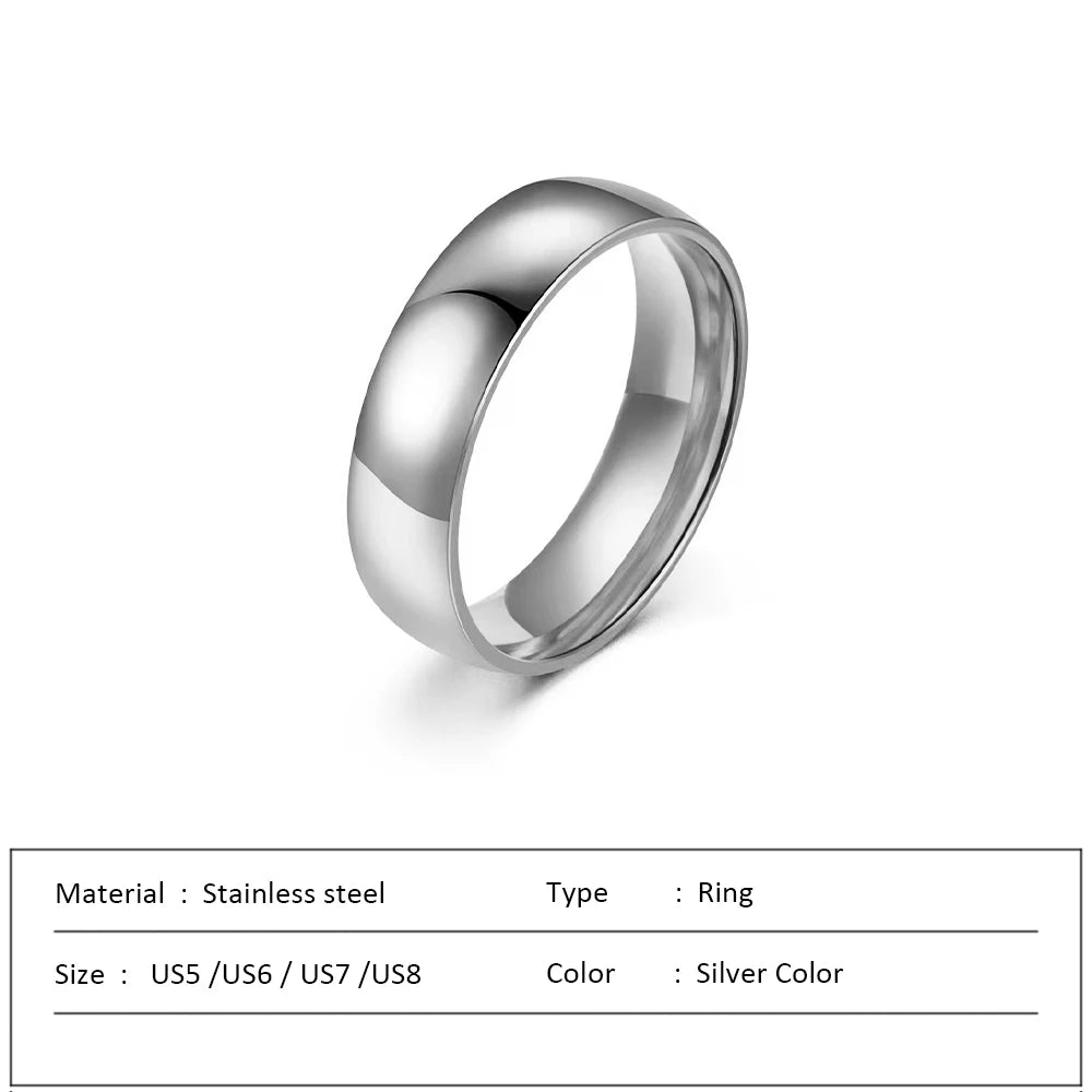 Wasserdichter Edelstahlring für Damen, lichtechter Herzring, stilvolle Metallringe, einfacher neuer Schmuck, Großhandel, Dropshipping