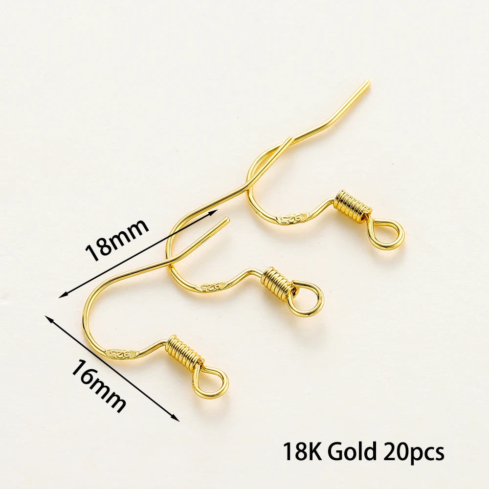 20 Stücke/Charge 6 Stile 14K 18K vergoldete Ohrringdrähte mit Ohrhaken Ohrringverschluss Zubehör für die DIY Schmuckherstellung