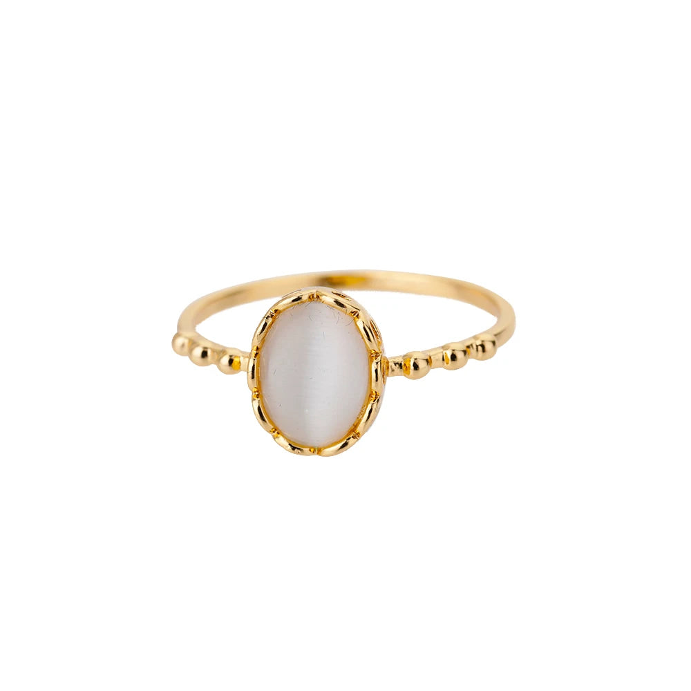 Luxus Opal Zirkon Sonnenringe für Damen Mädchen Edelstahl Goldfarbe Offener Ring 2025 Neue Mode Hochzeit Paar Schmuck Geschenk