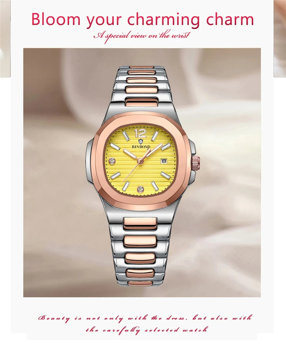 Relojes de pulsera de cuarzo digitales de moda nuevos de 31 mm Relojes de mujer de lujo pequeños Reloj de diamante dorado para mujer Reloj de mujer Reloj Muje