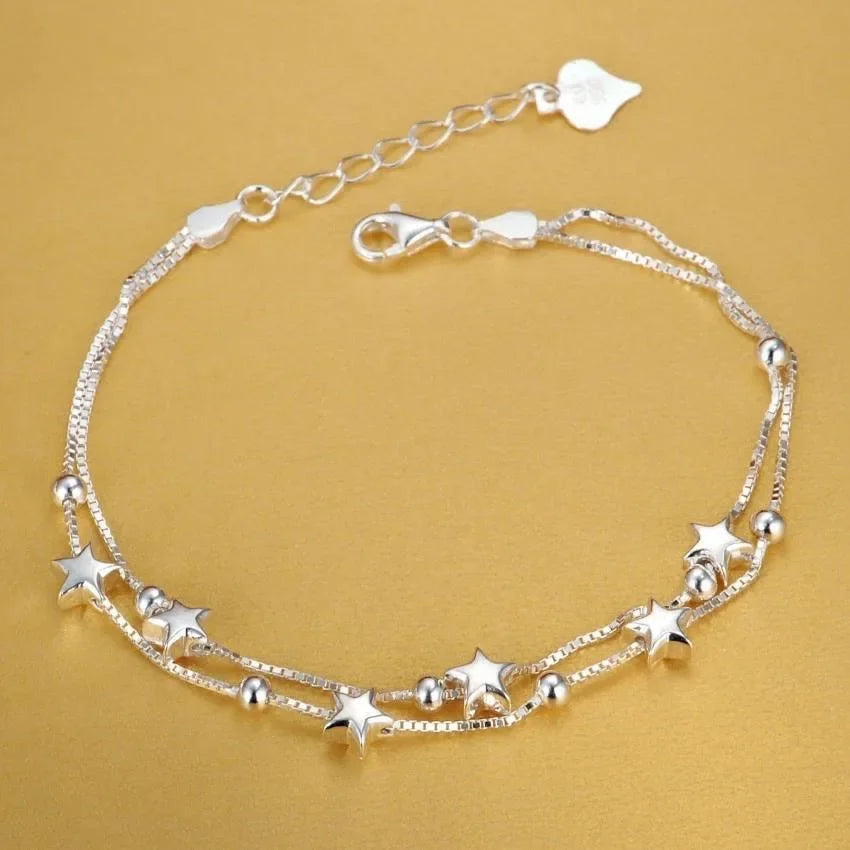20,32 cm 18K Goldarmband 5MM seitliches Kettenarmband für Frauen Männer Mode Hochzeit Verlobung 925 Sterlingsilber Schmuck Geschenke