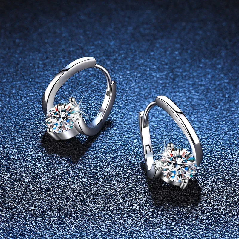 NeeTim 1 Karat Moissanit Ohrringe für Damen 925 Sterling Silber Ohrstecker Creolen Diamant Verlobung Hochzeit Edler Schmuck Geschenk