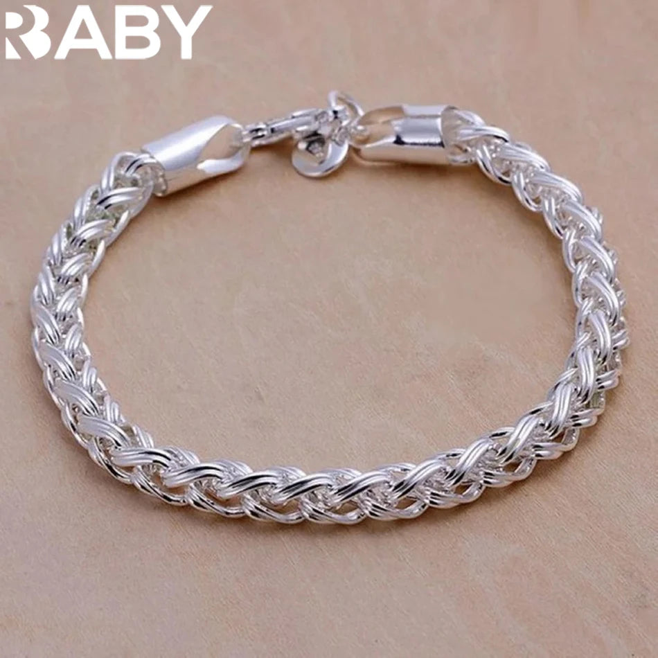 Großhandel 925 Sterling Silber Armbänder Schmuckkette Damen Herren 6mm 4MM hochwertige Valentinstagsgeschenk schöner Fabrikpreis