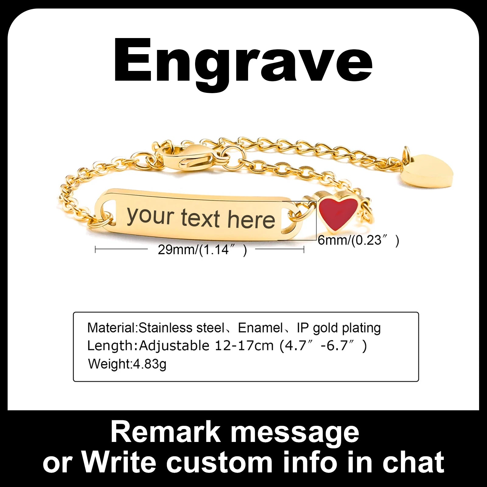 Personalisiertes Herz-Armband für kleine Mädchen/Jungen, gravierbares ID-Namensarmband, personalisiertes Edelstahlketten-Geburtstagsgeschenk