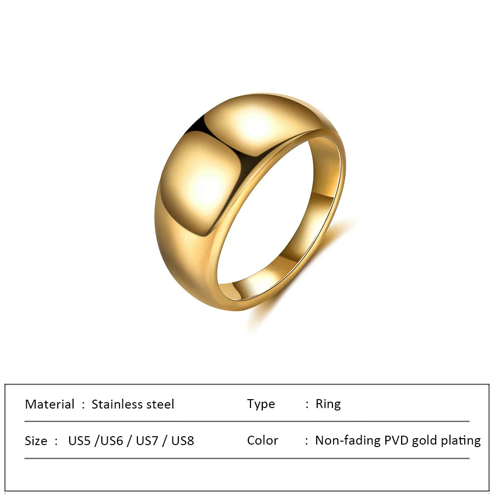 Anillo de acero inoxidable impermeable para mujer, anillo de corazón que no se decolora, anillos de metal elegantes, joyería sencilla, novedad, venta al por mayor, Dropshipping