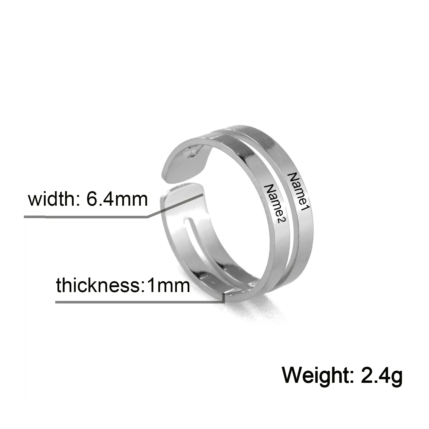 Personalized Finger Ring For Woman Men Family Engrave Name Custom Couple Lover Gift Metal Stainless Steel Gold Color Jewelry