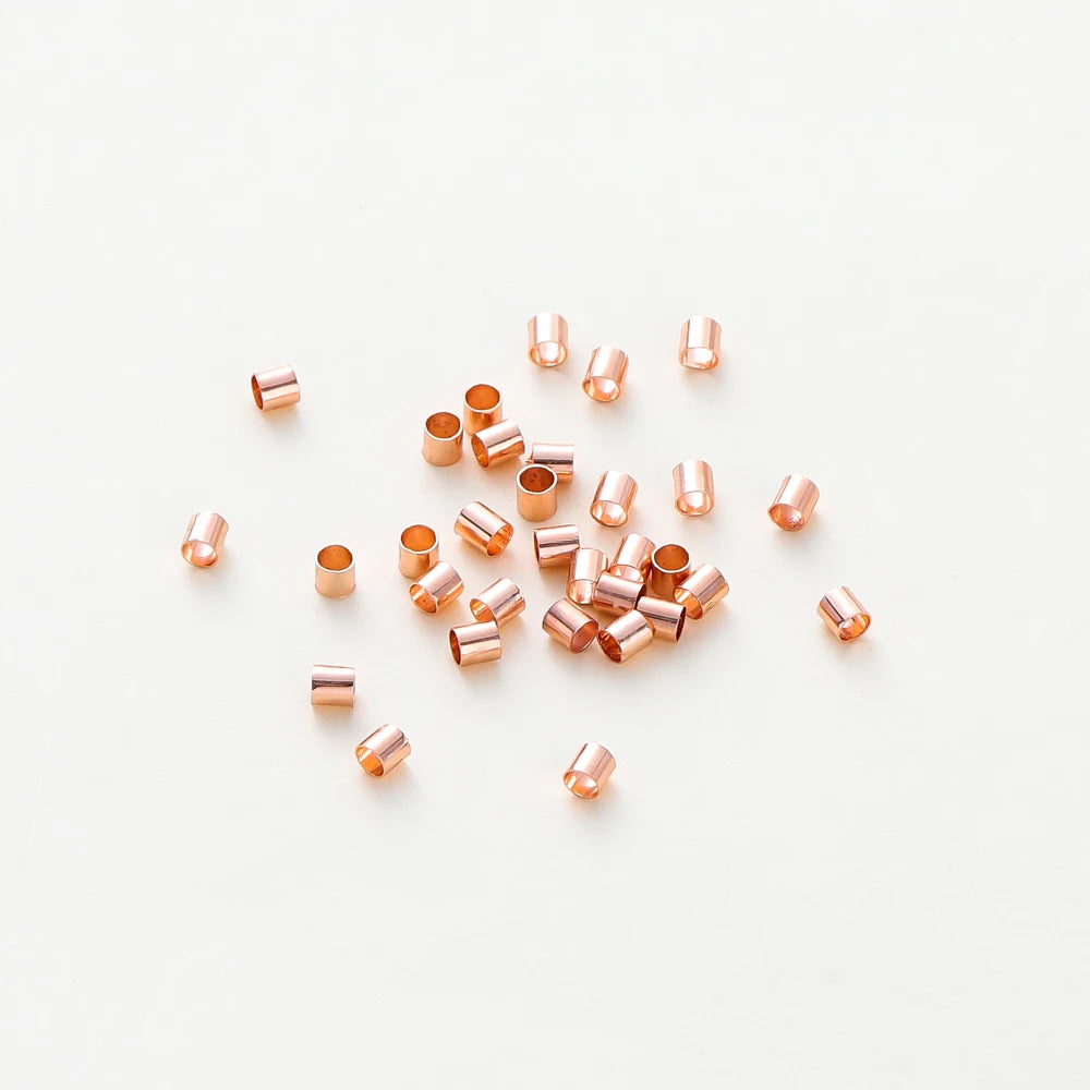 100 Stück/Los 1,5/2/2,5 mm 14K/18K Vergoldete Messing-Positionierungsperlen für DIY Armband Halskette Schmuckherstellungszubehör