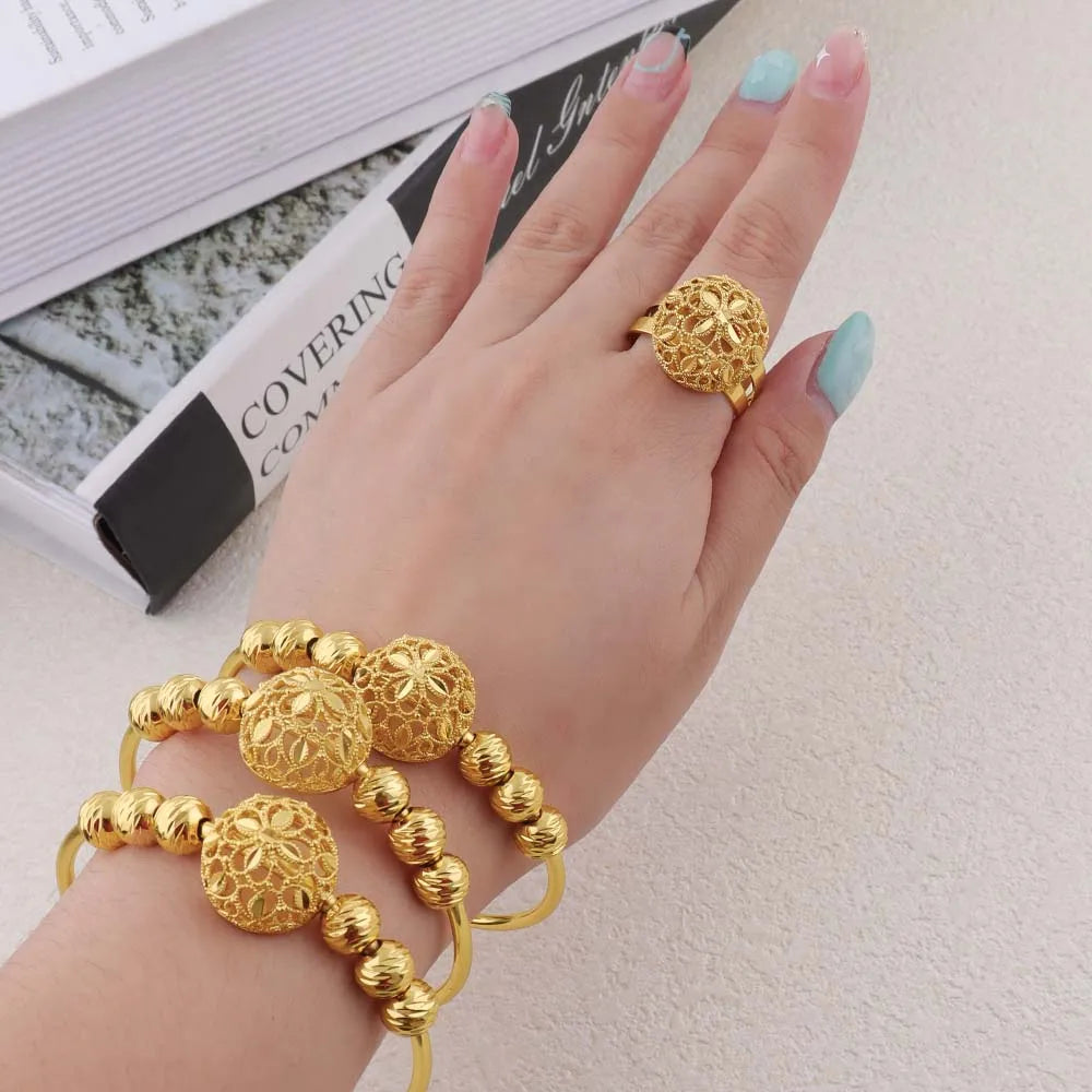 Äthiopisch-hawaiianischer Schmuckarmreif, 18 Karat vergoldet, Armband für Damen, Blumenarmreif, afrikanisch, kostenloser Versand, Valentinstagsgeschenk