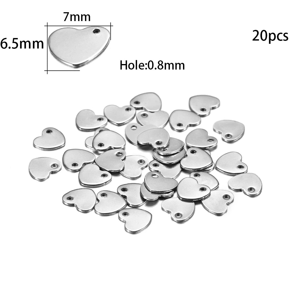10-50 Piezas de Acero Inoxidable Dorado, Placas de Identificación Personalizadas, Óvalos en Forma de Corazón, Dijes, Colgantes para Suministros de Fabricación de Joyería DIY
