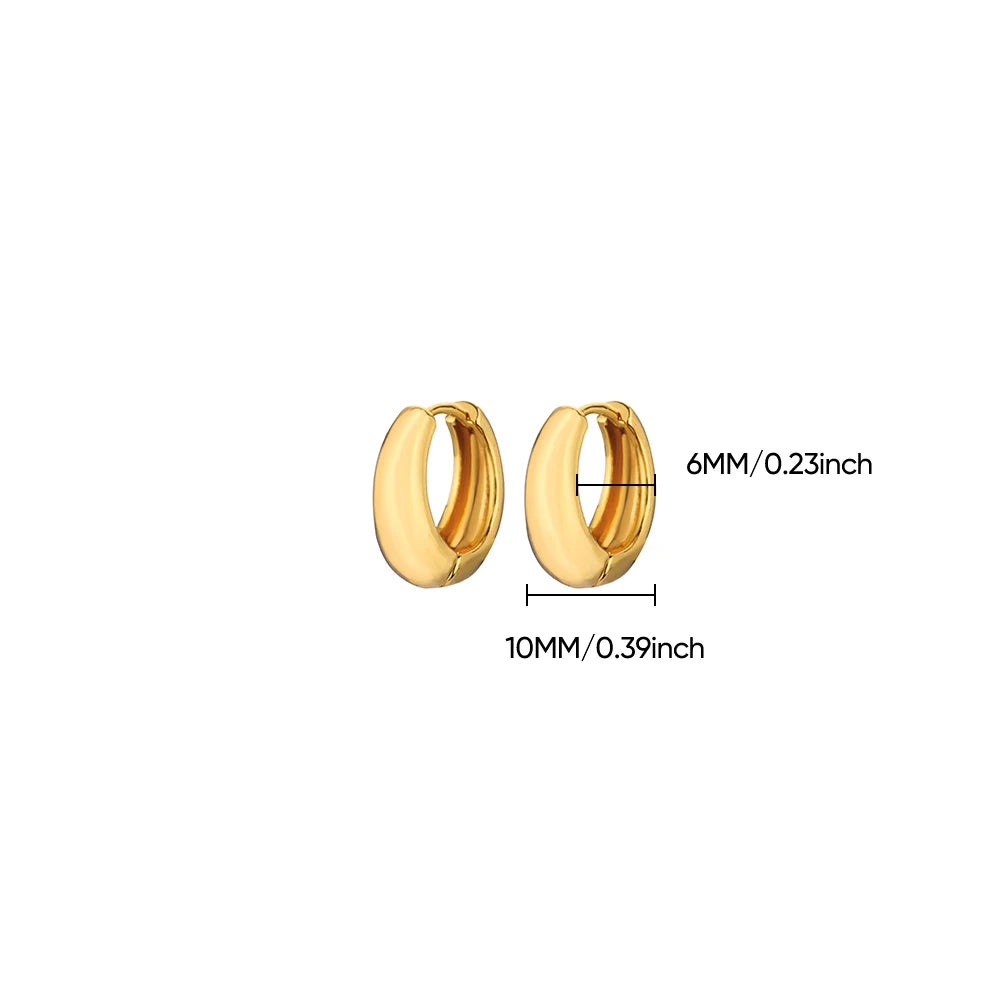 Klassische Creolen für Damen, klobig, Edelstahl, goldfarben, Ohrring, Trend 2025 Neu in minimalistischem Pendientes Schmuck Aretes