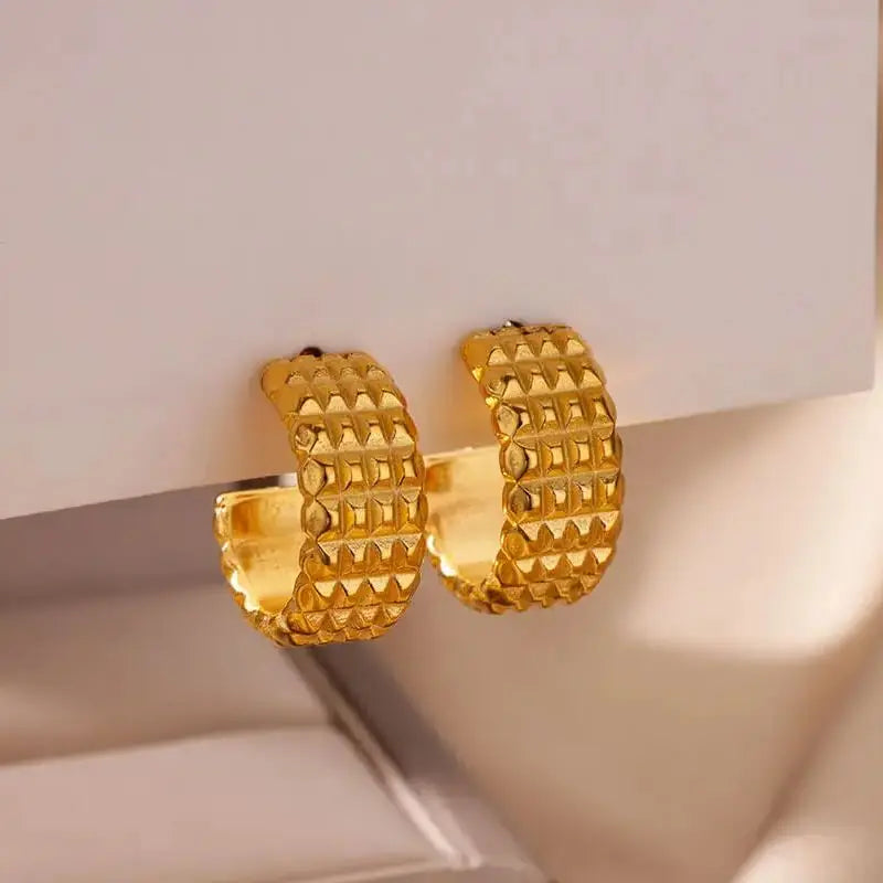 Trendy C-förmige Ohrringe für Damen, Edelstahl, geometrische Ohrstecker, 2024, neue Mode, Party-Schmuckzubehör