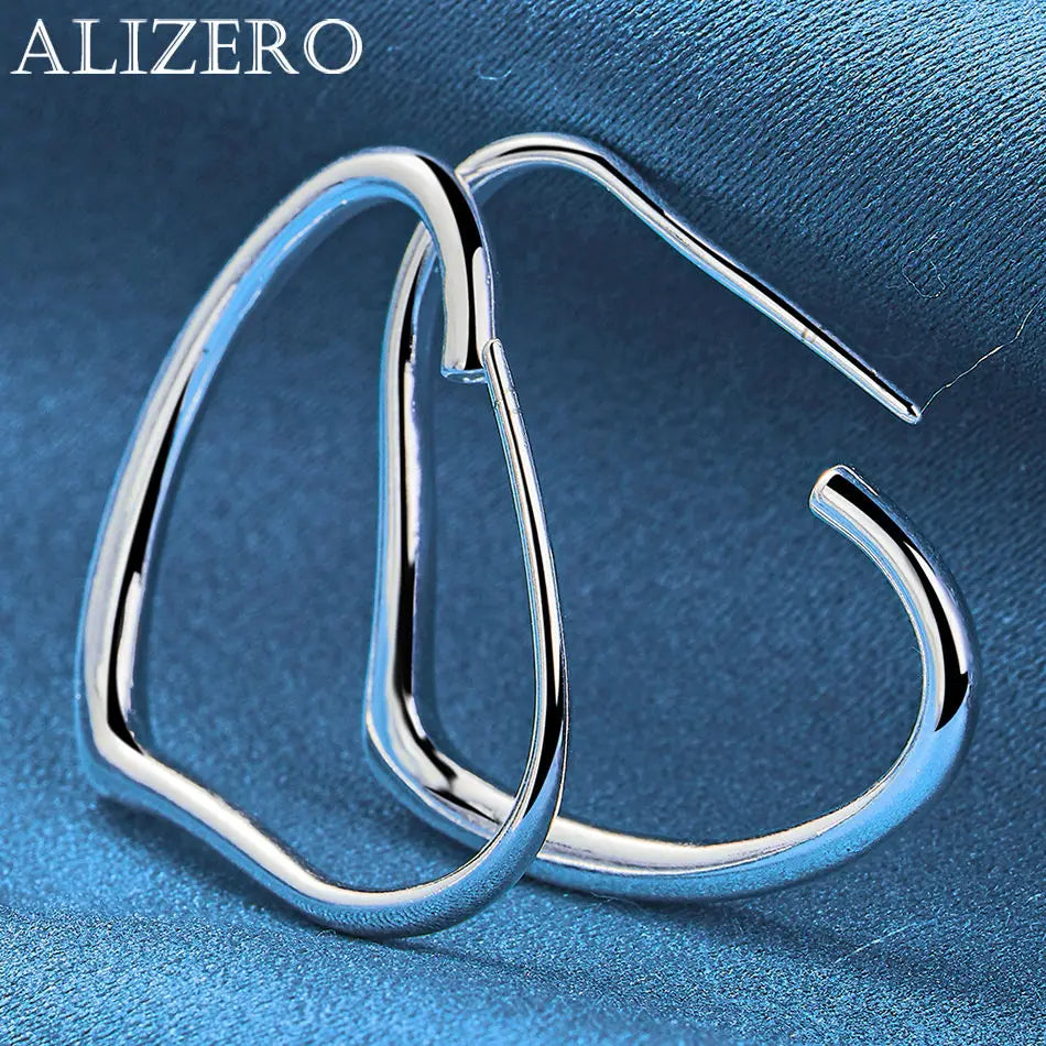ALIZERO 925 Sterling Silber Ohrringe Einfache runde Kreolen Ohrringe für Frauen Mode Hochzeit Verlobung Charm Schmuck Geschenke