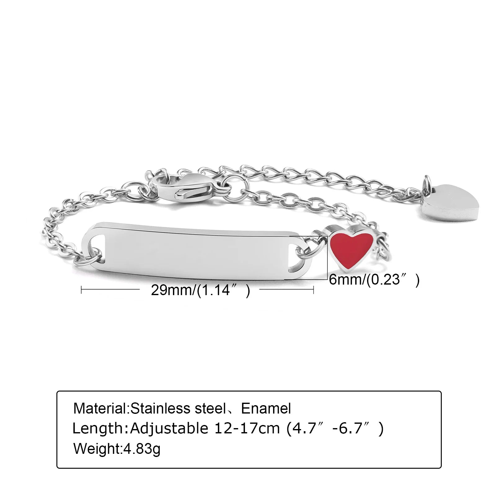 Individuelles personalisiertes Namens-ID-Armband für Mädchen und Jungen, Edelstahl-Gliederketten-Kronenarmband, nicht allergisch