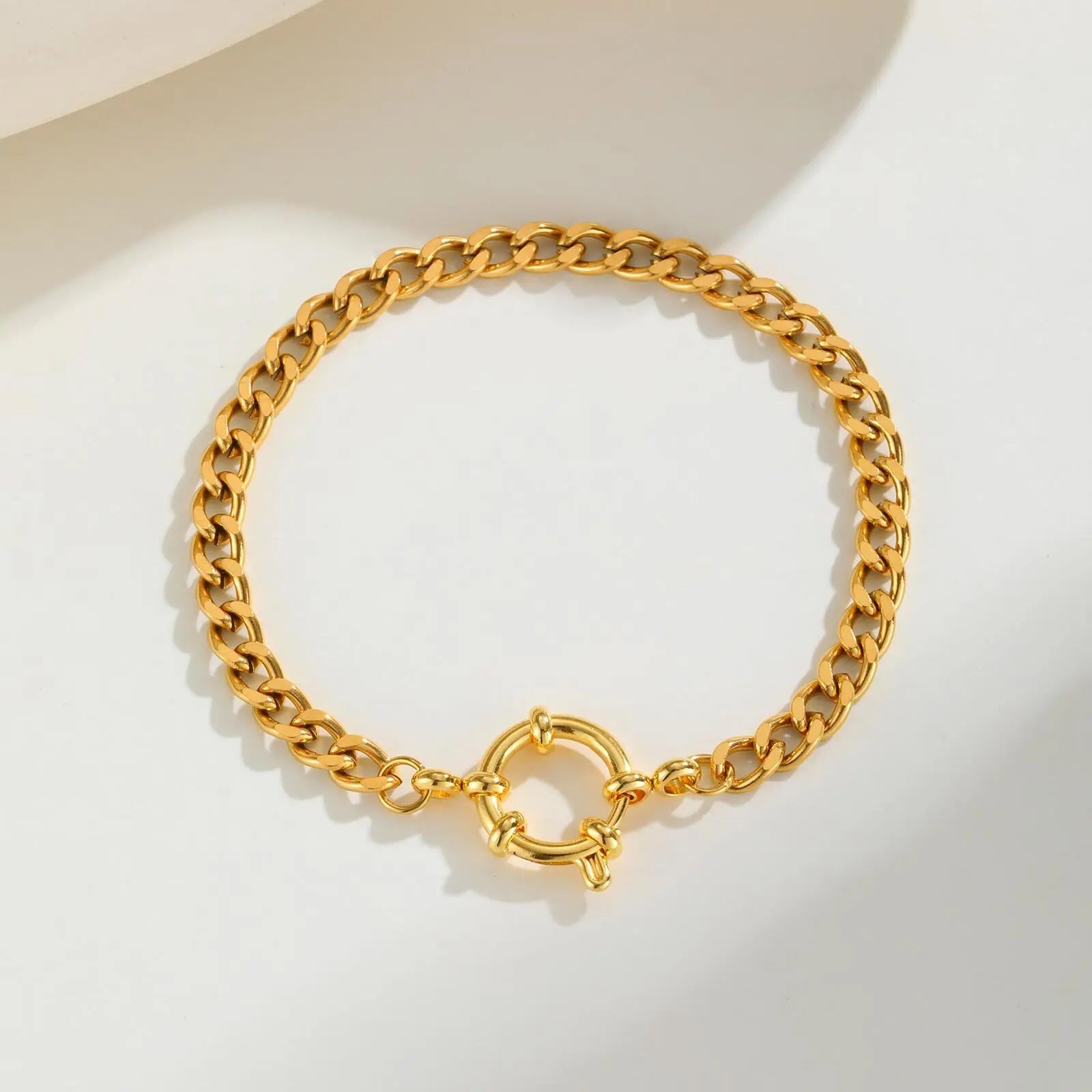 Paperclip-Kette Halsband, Damen Edelstahl Federverschluss Anhänger Halskette, Wasserdicht 18k Vergoldeter Schmuck