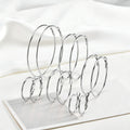 Klassische Edelstahl Creolen Ohrringe für Damen, 25mm/30mm/40mm/50mm/60mm/70mm