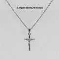 Cruz de Jesús de Acero Inoxidable Chapado en Oro de 18k, Collar con Colgante para Hombre y Mujer, Joyería Religiosa Impermeable