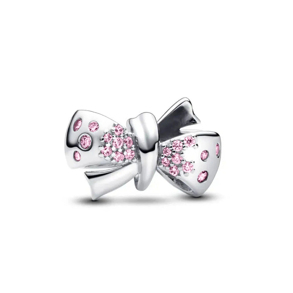 2026 Frühlings-Pink-Serie Ballon Schmetterling Blumen-Anhänger passend für S925 Europäische 925 Sterling Silber Armband Armreifen Halskette