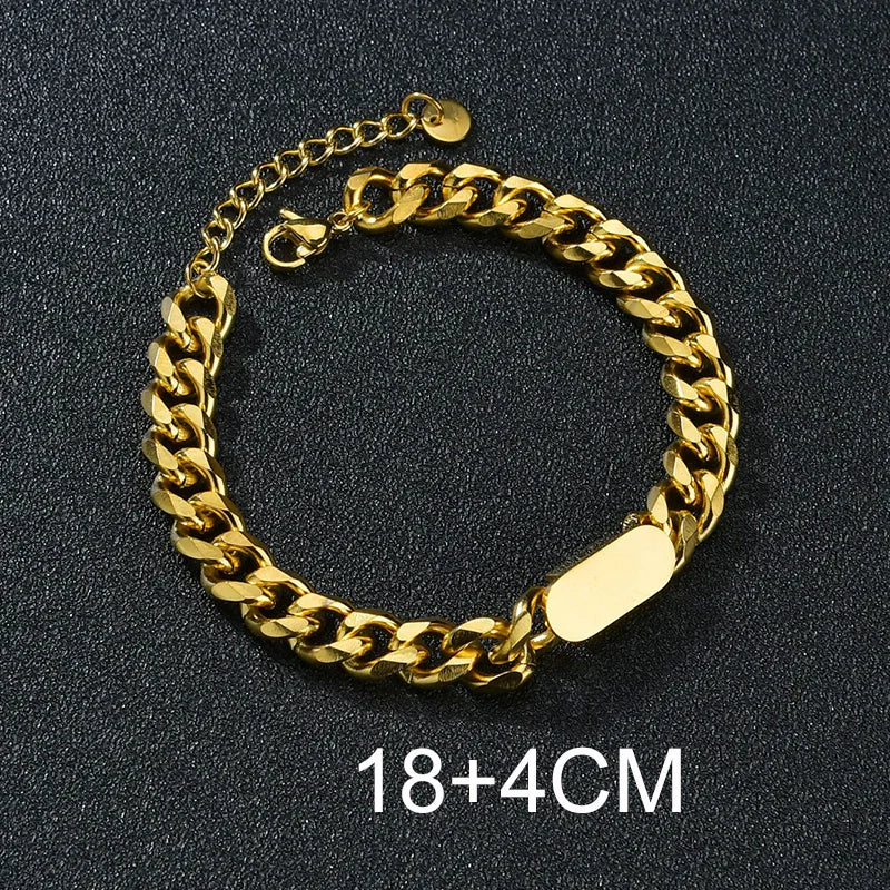 Bluelory personalisiertes Armband für Herren und Damen, Edelstahl, verschiedene Stile, leeres Namensschild, Herzarmband, Party-Schmuckgeschenk
