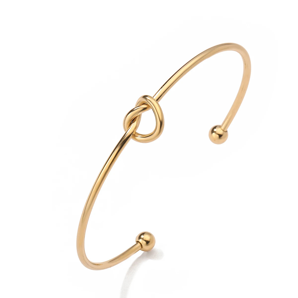 NEWBUY 2026 New Arrival Silver/Gold Color knot Design Bangles For Women Non-Fading Stainless Steel Jewelry