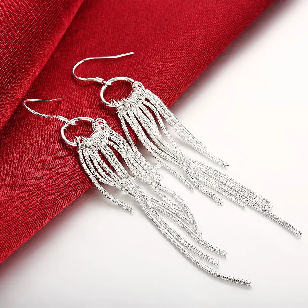 Pendientes de aro redondos simples de plata de ley 925 de alta calidad para mujer, joyería de moda para boda y compromiso