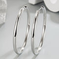 Pendientes de aro de Plata de Ley 925 de 3 mm de grosor, 3/4/5/6 cm, para mujer, accesorios de joyería de lujo para boda, tendencia 2024