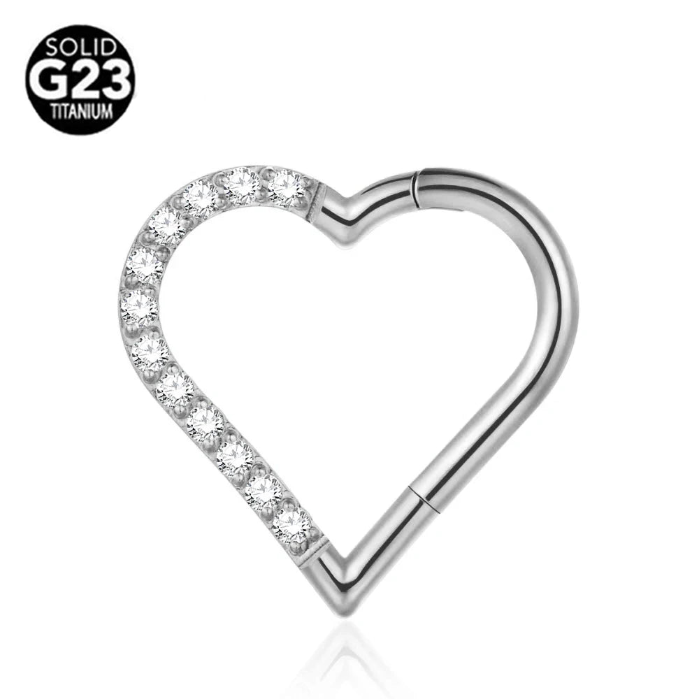 G23 Titanio Abeja Septum Aro Nariz Piercing Joyería Corporal 16G Segmento Lunar Serpiente Clicker Hélice Oreja Cartílago Corazón Daith Aro