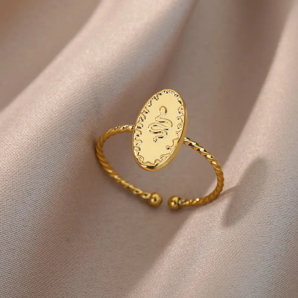 Anillos Irregulares Huecos Para Mujer De Acero Inoxidable Color Dorado Anillo Geométrico Fiesta Joyería De Navidad Regalo Envío Gratis