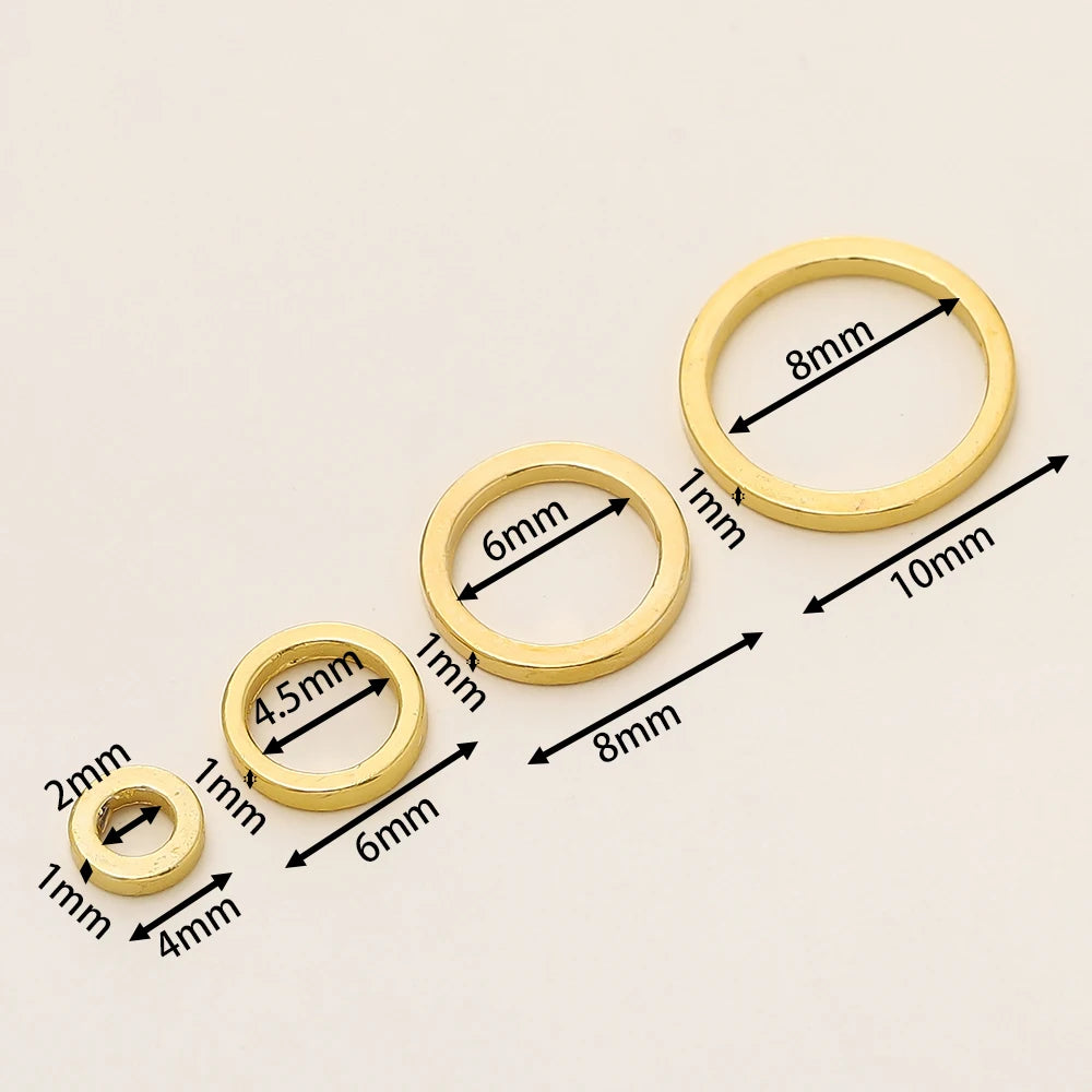 10/20 Stk./Packung 14K/18K Vergoldet Messing Geschlossene Biegeringe Spaltringe Verbinder für Schmuck Halskette Bastelzubehör