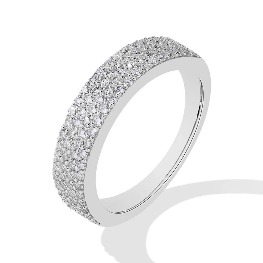 MINTYBOX Moissanit Ehering S925 Sterlingsilber Ring für Damen Labordiamant Stapelringe Verlobung Edler Schmuck Geschenk
