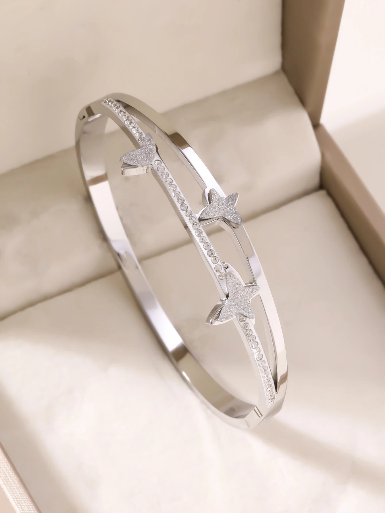 1 Stück/Set Damen Hochzeitsschmuck Party Feiertag Valentinstag Geschenk Edelstahl Armband 18K vergoldet Armband