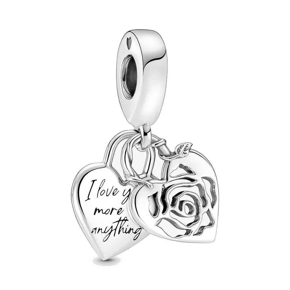 Europäisches Neues 925 Sterling Silber Frühling Neue Rosa Blume Ballon Katze Diy Perlen Charm Passend Europäische S925 Armband Armreifen