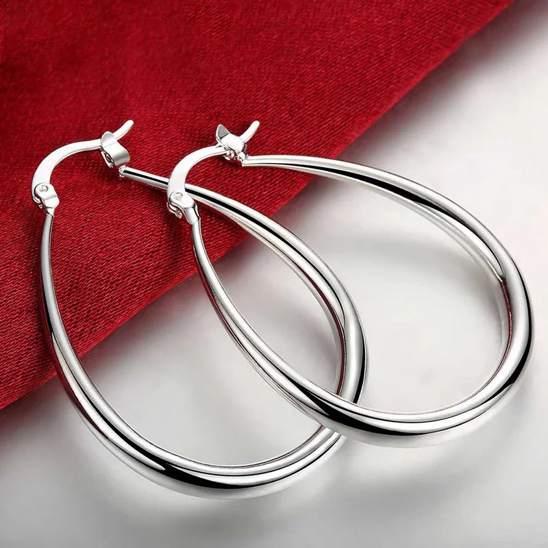 925er Sterling Silber U-förmige kleine Creolen für Damen, Vintage Luxus Schmuck Accessoires, Schmuck aus 925er Silber