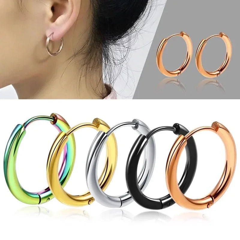 10/20 Stücke Minimalistische 316L Edelstahl Kleine Creolen Für Frauen Männer Klassische Runde Ohrringe Mode Ohrpiercing Schmuck
