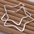 Heiße Verkauf 925 Sterling Silber große Ohrringe schöne nette Mode klassische Stern Ohrring Schmuck für Party Geschenke Frauen Dame
