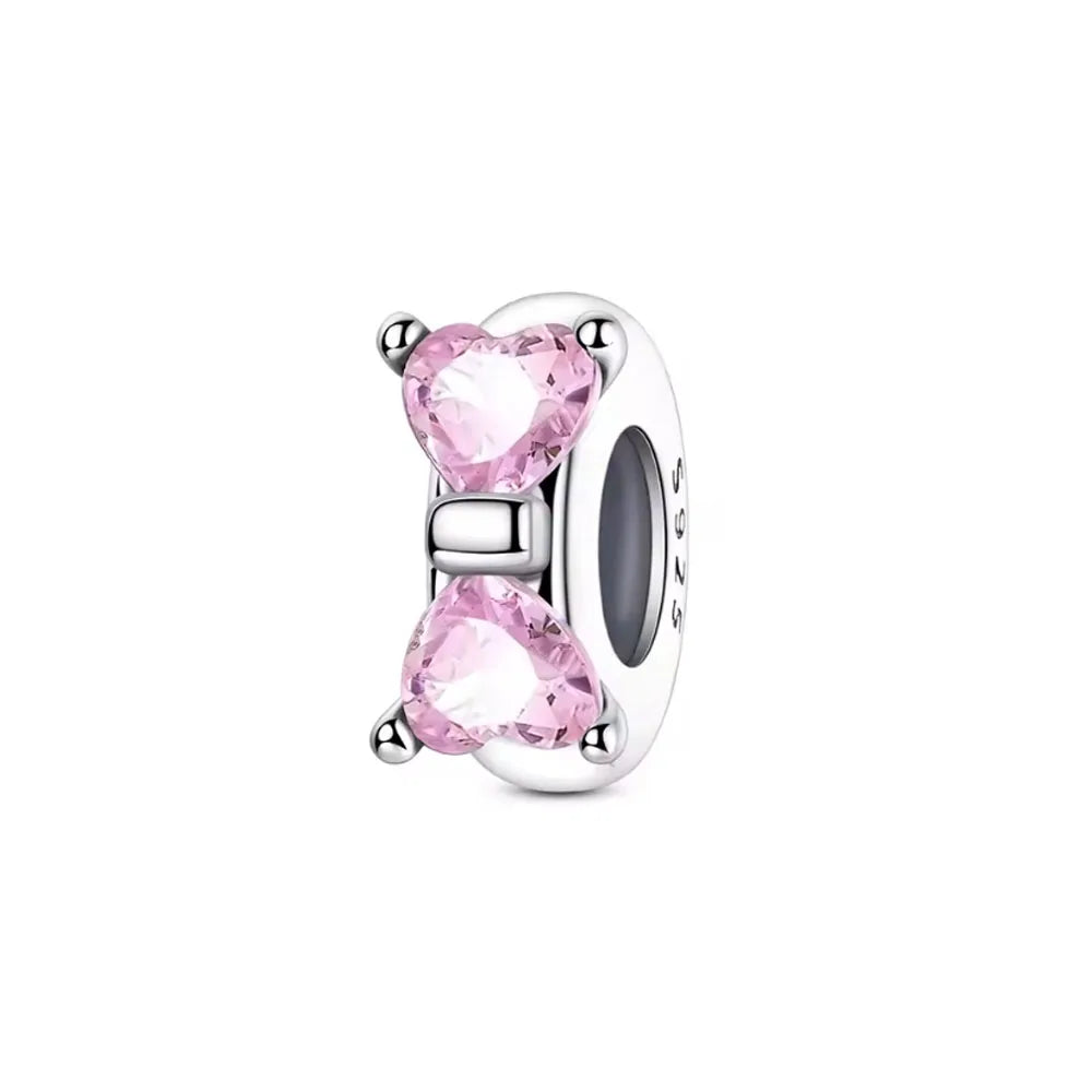 2026 Frühlings-Pink-Serie Ballon Schmetterling Blumen-Anhänger passend für S925 Europäische 925 Sterling Silber Armband Armreifen Halskette