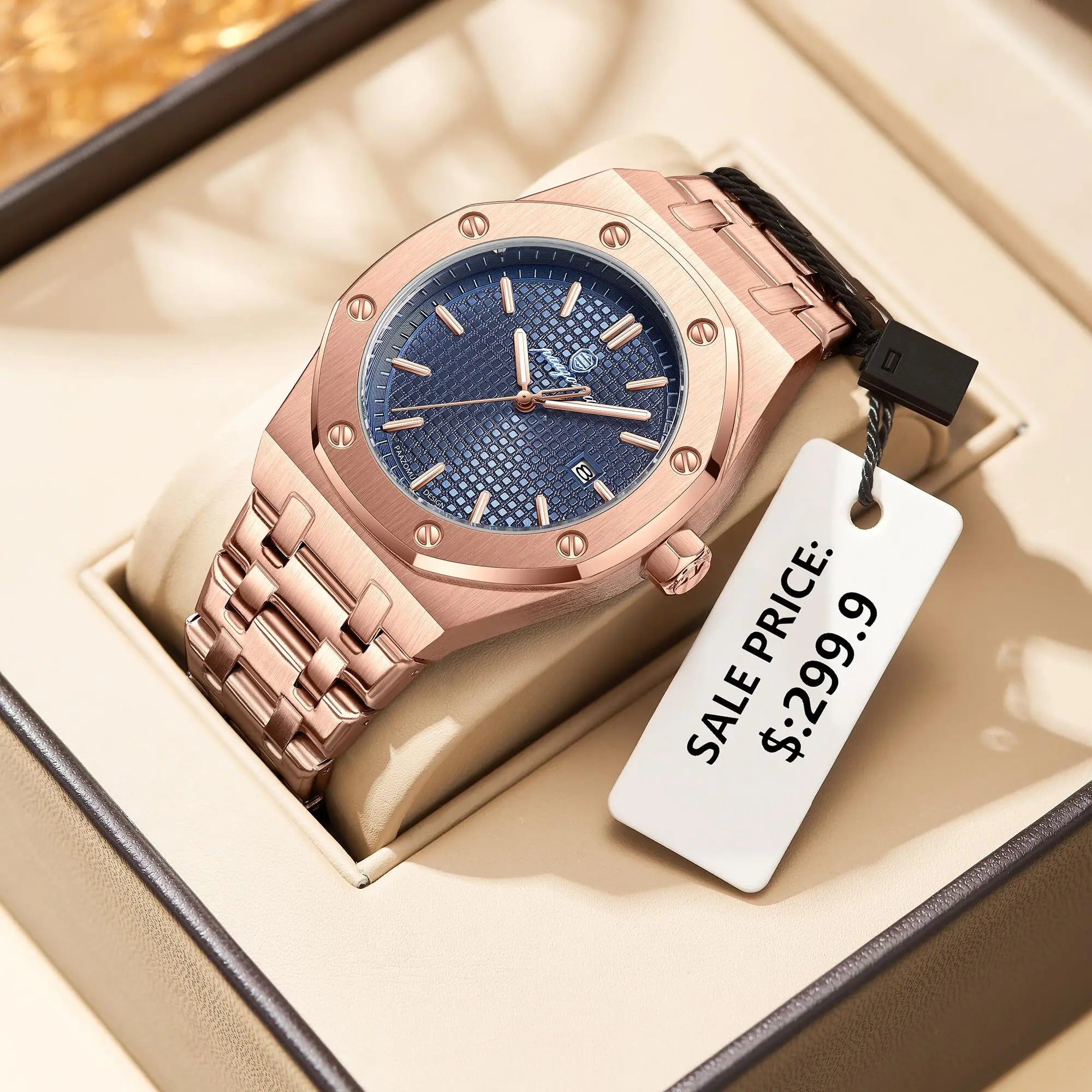 PAAZOMU Original Relojes de Lujo para Hombre Cronógrafo de Fecha Acero Inoxidable Reloj de Cuarzo Impermeable Luminoso Moda Reloj de Pulsera para Hombre
